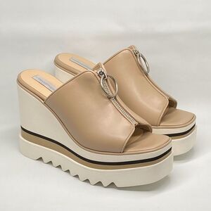 Stella McCartney Sneakelyse Semi-Shine 120MM Wedge Mules size 40